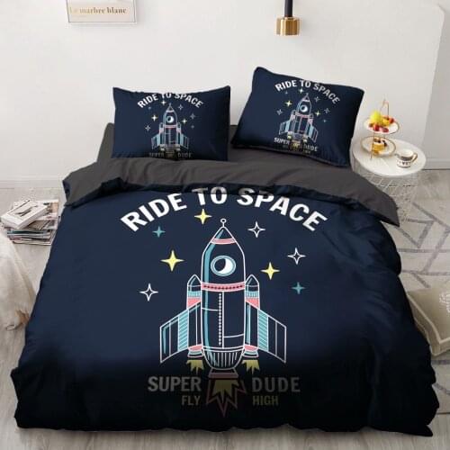 Luxury 3D Space Bedding Set Duvet Cover Set Comforter Full King Queen Double Single Size Cartoon Design Custom Bedclothes