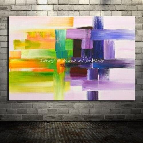 Hand Painted Canvas Painting For Bedroom Decoration Pictures Modern Abstract Color Lump Oil Painting On Canvas Unframed Wall Art