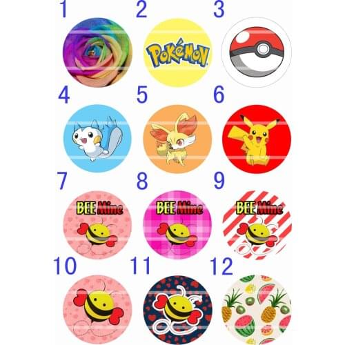 Handmade 10mm~30mm Colorful picture Round Glass Cabochons for Necklace Decoration and Phone Chain Accessaries 60 /pcs-263
