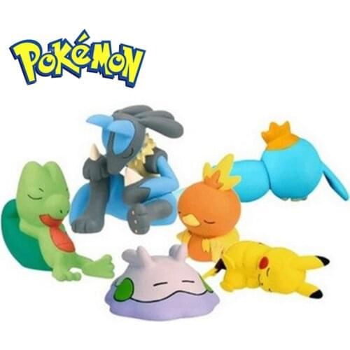 Pokemon Sleeping Doll Goodnight Pikachu Charmander Squirtle Bulbasaur Ornament Toy Gift for Little Girl
