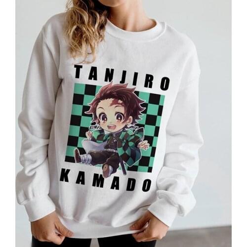 SUNOWE Japanese Anime Demon Slayer Cartoon Sweatshirt Tanjirou Kimetsu No Yaiba Funny Unisex Round Neck Tops