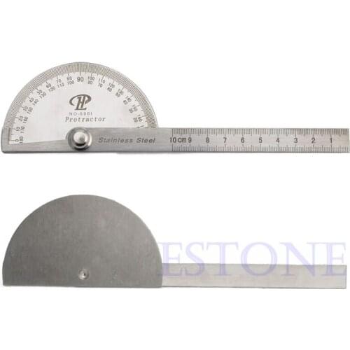 Stainless Steel 180 degree Protractor Angle Finder Arm Rotary Measuring Ruler 85AC