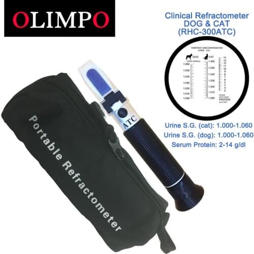 Veterinary Refractometer RHC-300ATC Dog Cat Urine Specific Gravity 1.000-1.060sg Medical Serum protein Pet medicine ATC