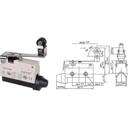 Top Quality Original CNTD CZ-7124 Micro Switch/Limit Switch Outer shell covered with intensive plastic/Water-proof/Oil-proof