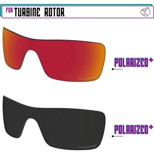 EZReplace Polarized Replacement Lenses for - Oakley Turbine Rotor Sunglasses - BlackPPlus-RedPPlus