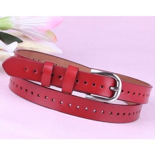 Womens hollow-out leather belt Womens needle buckle casual versatile ladies belt fashion decorative jeans belt PY106