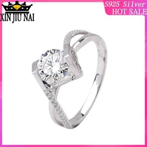 925 silver ring female new twisted arm angel kiss taste lady enjoy Platinum engagement wedding gift diamond rings for women