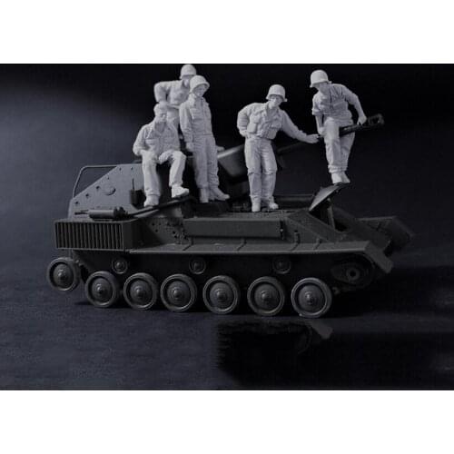1/35 Scale 5 Soldiers (No Tank) Unpainted Resin Figure Building Kit