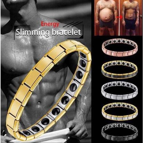 1PC New Stainless Steel Black Germanium Magnetic Chain Link Bracelet Bangles for Women Men Health Care Energy Jewelry Bracelet