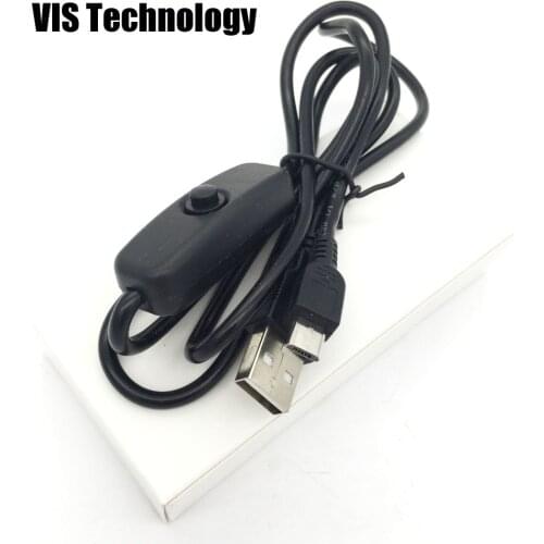1pc 1M Raspberry Pi 3 Model B Power Cable With Switch ON/OFF Button Micro USB Charging Cable For Raspberry Pi Zero W Pi 2