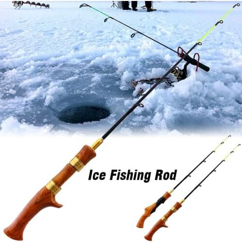 1Pc Winter Portable Carbon Ice Fishing Rod Boat 2 Section Carp Shrimp Spinning Casting Pole Tackle