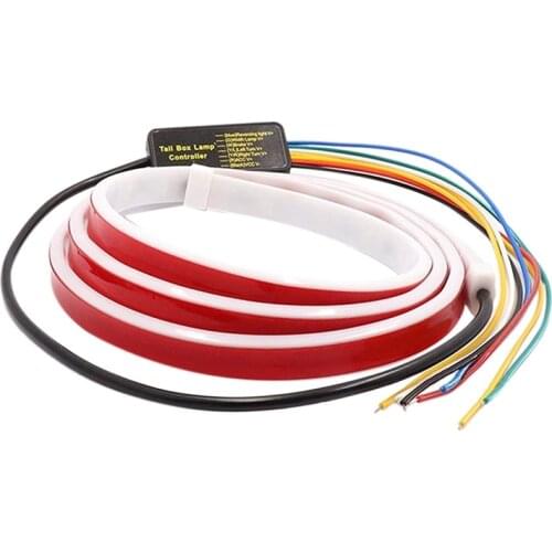 120cm Car Trunk Taillight Color Dynamic Reversing Warning Light Bar 12V Automatic Additional Brake Turn Signal Light