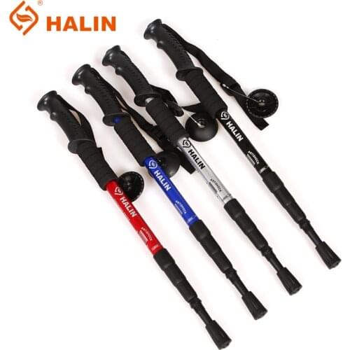 2pcs/lot Adjustable 4-sections Walking Sticks Trekking Hiking Poles Walking Canes