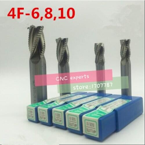 3pcs HSS-AL Rough machining 4F-6,8,10 End mill wave edge milling cutter Machine Milling Machinery Cutting tool ,Roughing cutter