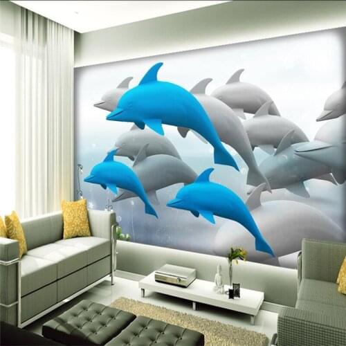 3d Wall Covering Beautiful Underwater World Custom Photo Wallpaper for Kids Environment Friendly Embossed Wall Paper Wall Mural