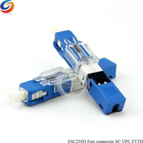 50pcs/lot ESC250D SC UPC FTTH Fiber optic SC connector SC/UPC Optical fiber connector SC-UPC fast connector