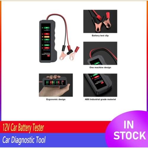 6 LED Lights Car Battery Tester Digital Alternator Tester Mini 12V Display Car Diagnostic Tool Auto Battery Tester For Car
