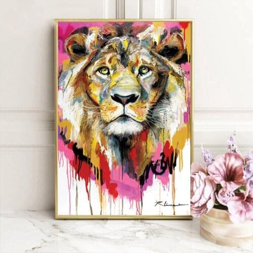 Watercolor Lion Diamond Painting 5D diy Full Square round Drill Embroidery Cross Stitch animals Pictures mosaic Home Decor