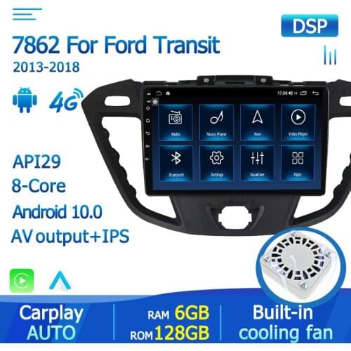Android 10 Auto 6+128G Car GPS multimedia player For Ford Transit 2013 2014 2015 2016 2017 2018 Stereo Radio 1280*720 Head unit