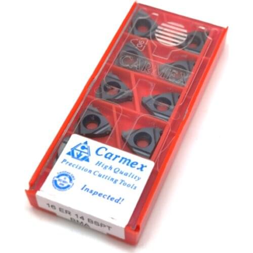 Free shipping Carmex Brand Cnc Blade 16 ER 14BSPT BMA Cnc Threading Carbide Inserts Steel/Stainless/Castiron Metal Cut