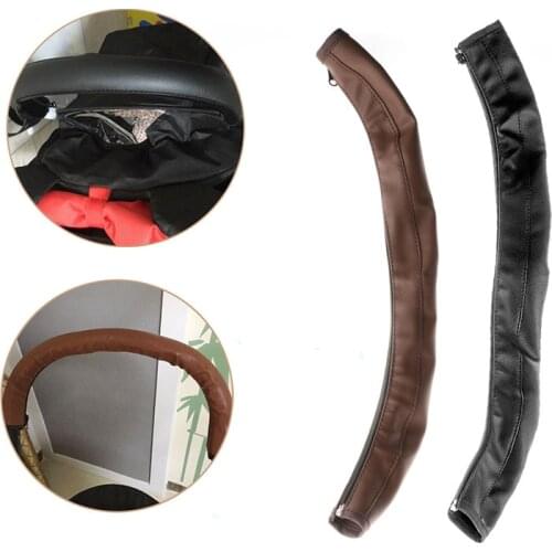 Baby Pushchair Pram Stroller Grip Handle Artificial PU Leather Sleeve Case Cover -B01