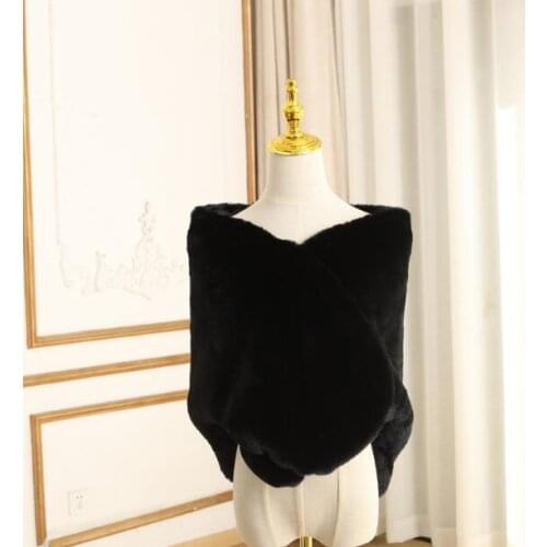 Black Faux Fur Shawl Bridal Fur Shawl Cape Bridal Wrap Bridal Fur Wrap Faux Fur Wrap Winter Black Fur Shrug Bridesmaids Fur Shaw