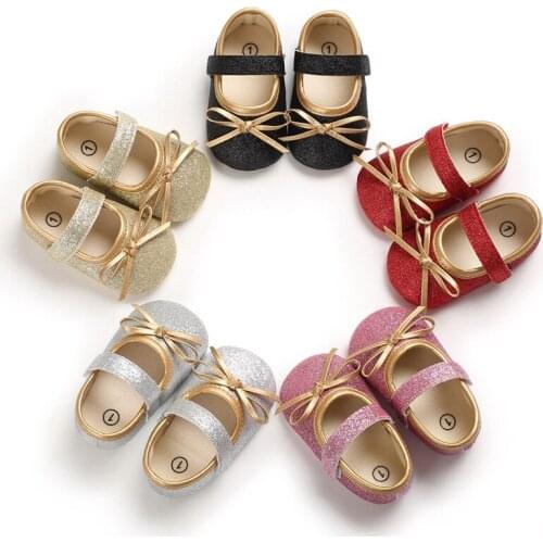 Baby shoes spring and autumn girl baby soft bottom bow princess shoes walking shoes 0-1 year old baby single shoe soft sole