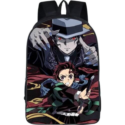 Childrens Backpack Demon Slayer Kimetsu No Yaiba Anime Print School Book Bags Gothic Style Designer Teenagers School Bags