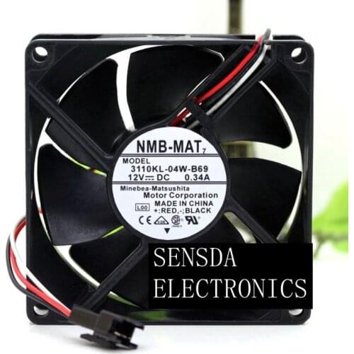 For NMB 3110KL-04W-B69 8025 8cm 80mm 80*80*25mm DC 12V 0.34A server inverter axial dedicated computer cpu cooling fans