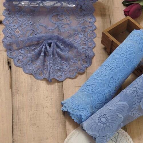 1Meter 23cm Width Hair Decoration Elastic Stretch Lace Trim Doll Wedding Dress Skirt Underwear Laces Trims Edgs Fabric