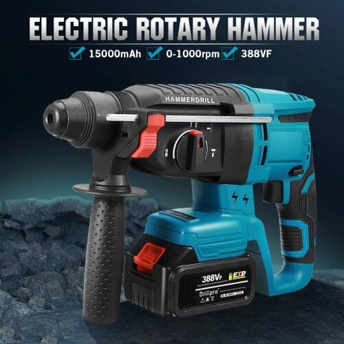 Brushless Electric Drill Rechargeable 4 Functions Rotary Hammer Impact Drill Power Tool For Makita 18V Battery With Tool Box