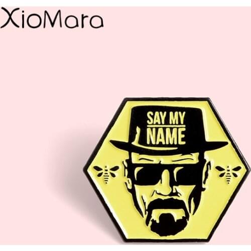 Br Ba Enamel Pins Say my name Walter White Bee TV show character nternet brooch cute Enamel pins For Friends Fans
