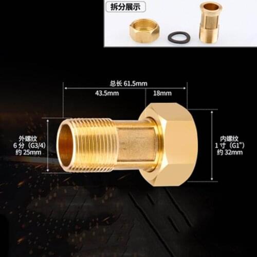 Pump Water Meter Union Pipe Fitting G 1''Inch 3/4" 1" Thread Adapter Internal And External 1 Pcs Brass Connector