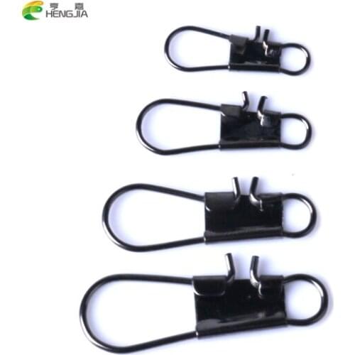 HENGJIA FISH 50PC/Lot 2# 3# 4# 5#Fishing Connector Pin Bearing Rolling Swivel Stainless Steel with Snap Fishhook Lure Tackle