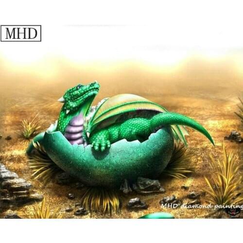 New Arrival Square 5D DIY Diamond Painting Green Dragon Birth Picture for Home Decor Artwork for 3D Diamond Embroidery Mosaic