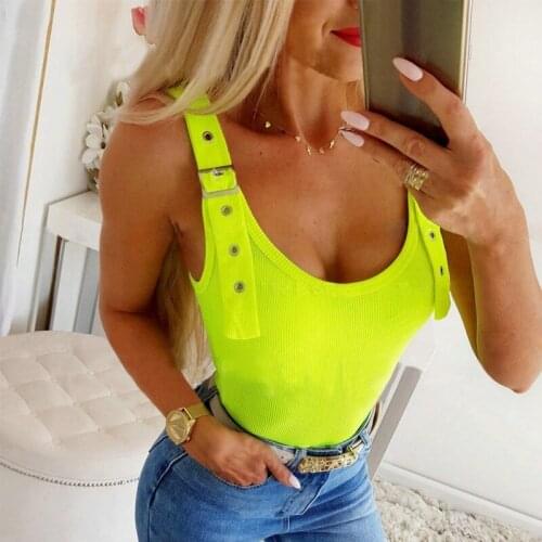 Low-cut U-shaped Collar Vest 2020 Summer Hot Sale Slim Solid Color Camisole Trendy Wild Knit Tank Tops For Women