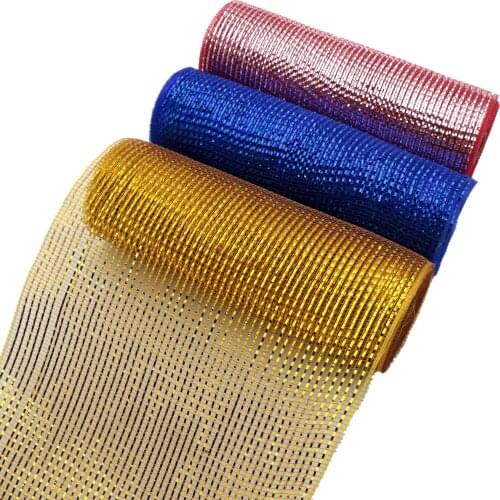 10Yards Laser Metallic Foil Deco Poly Mesh Ribbon Gift Wrapping DIY Sewing Wrapping Art Sewing Crafts Home Packing,10Yc15691