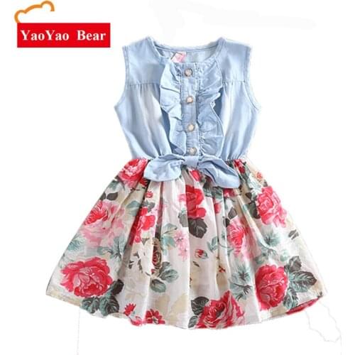 Summer Baby Girls Dress Toddler Girls Denim Dresses Kids Princess Dress baby girl birthday dress infant party clothing 24m to 10