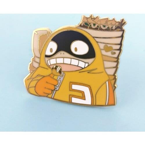 Cute Cartoon Eat Octopus Balls Feibo Hard Enamel Pin My Hero Academia Jacket Lapel Badge Brooch Anime Game Fans Gift Jewelry
