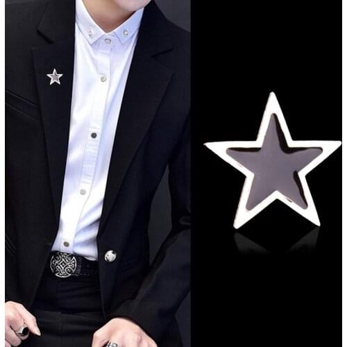 Fashion metal enamel mini star pin brooch collar lapel badge pin ornament brooch jewelry