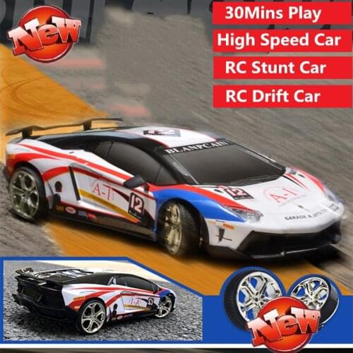 New 2.4G 4WD Remote Control RC Stunt Car Toy 30Mins Play Time High Speed Drift Car Model Vechile RTR with cool light kid gifts