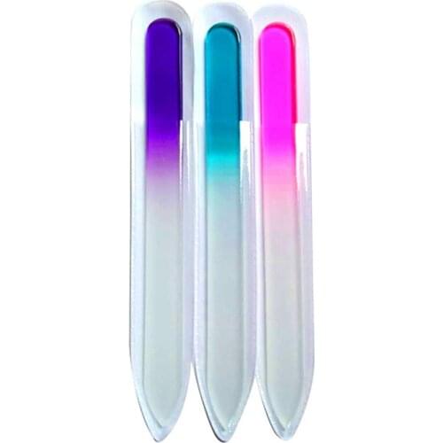 2019 New 3pcs/set Nails Art Manicure Tool Crystal Glass Nail File Nail Polish Tool Color Random