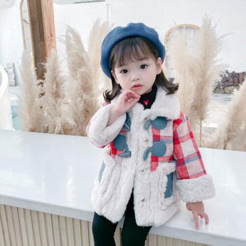 Girls' Autumn and Winter Coats New Korean Winter Coats Girls' Pillow Top Jackets Kids' Plush Tops Little Girls Clothing