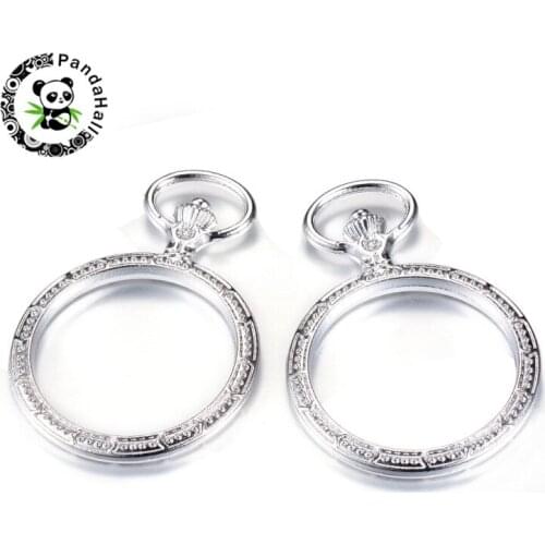 Pandahall 100 pcs Rack Plating Alloy Open Back Bezel Big Pendants for Jewelry Findings Necklace Making Golden/Platinum 3 Shapes