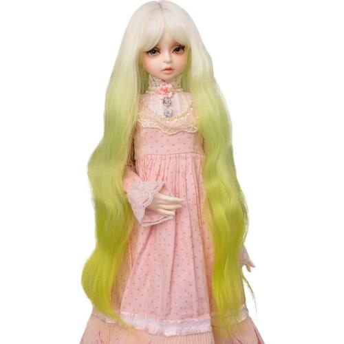 Aidolla Gradient Color BJD Doll Wig Long Curly Bangs Wig Doll Hair High Temperature Fiber Doll Accessories For 1/3 Dolls