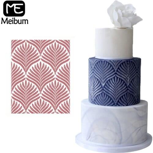 Meibum PET Plastic Template Mold Stencils For Cake Decorating 5 Styles Wedding Sugarcraft Mould Drawing Moulds Painting Stencil