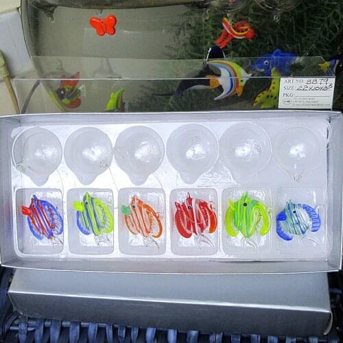 Floating glass fish - Aquarium Mini Fish Figurines - Hand blown glass fish Lamp working Glass Miniature Fish Blown Glass statues