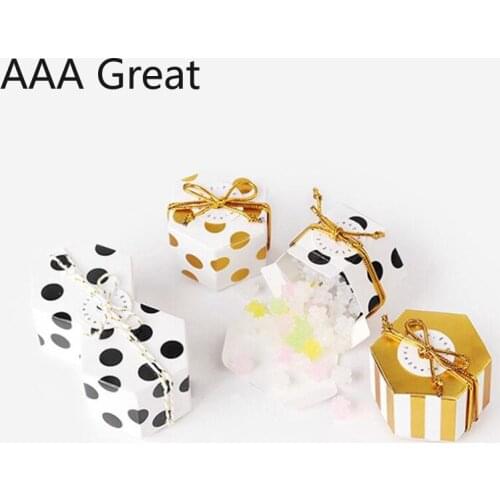 50Pcs/Lot Gift Box Wedding Birthday Party Decoration Supplies Packaging Christmas Dots Striped Candy Cake Chocolate Boxes Snack