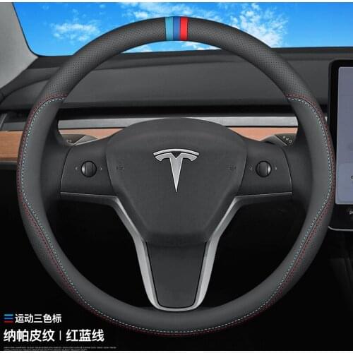 Suitable for Tesla model 3 model Y model X model S leather suede steering wheel cover