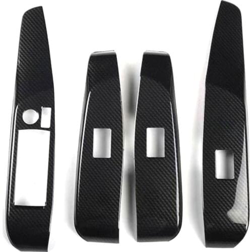 4pcs Car Interior Door Armrest Window Lift Switch Panel Decoration Cover Trim For Toyota Camry RHD 2018 2019 Right Hand Drive